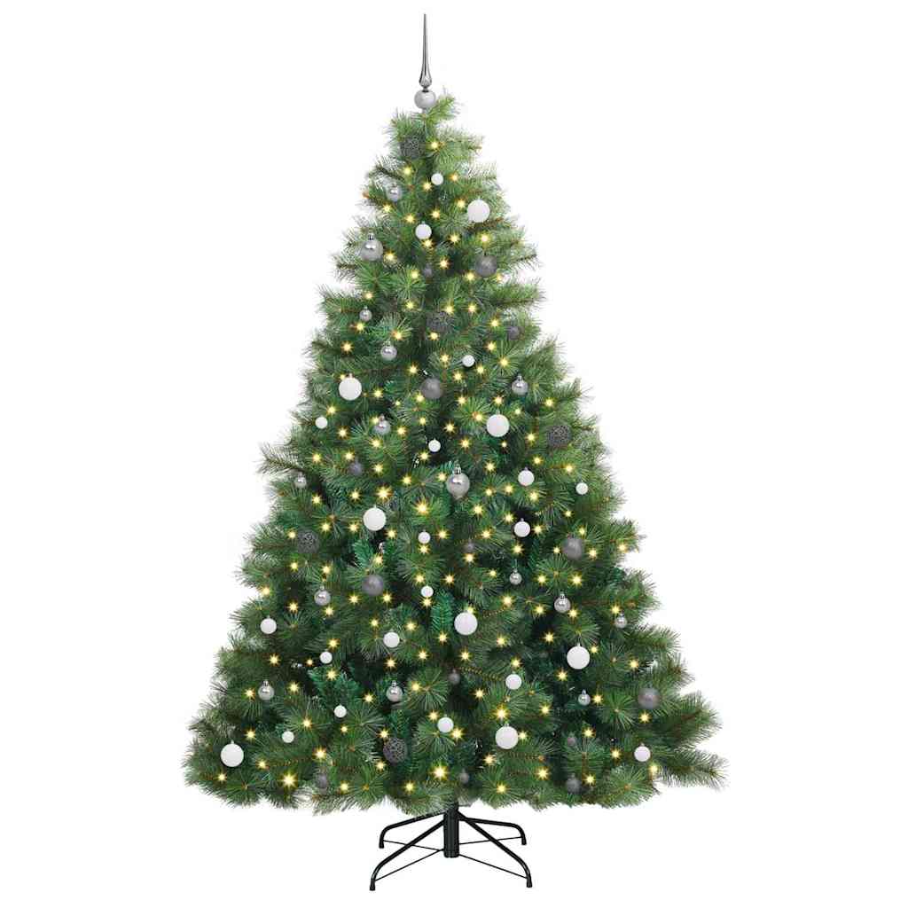 Mű karácsonyfa 300 LED-del állvánnyal Zöld 240 cm PE és PVC