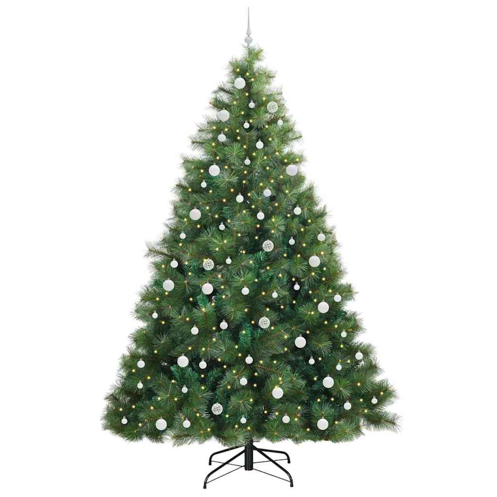 Mű karácsonyfa 300 LED-del állvánnyal Zöld 240 cm PE és PVC