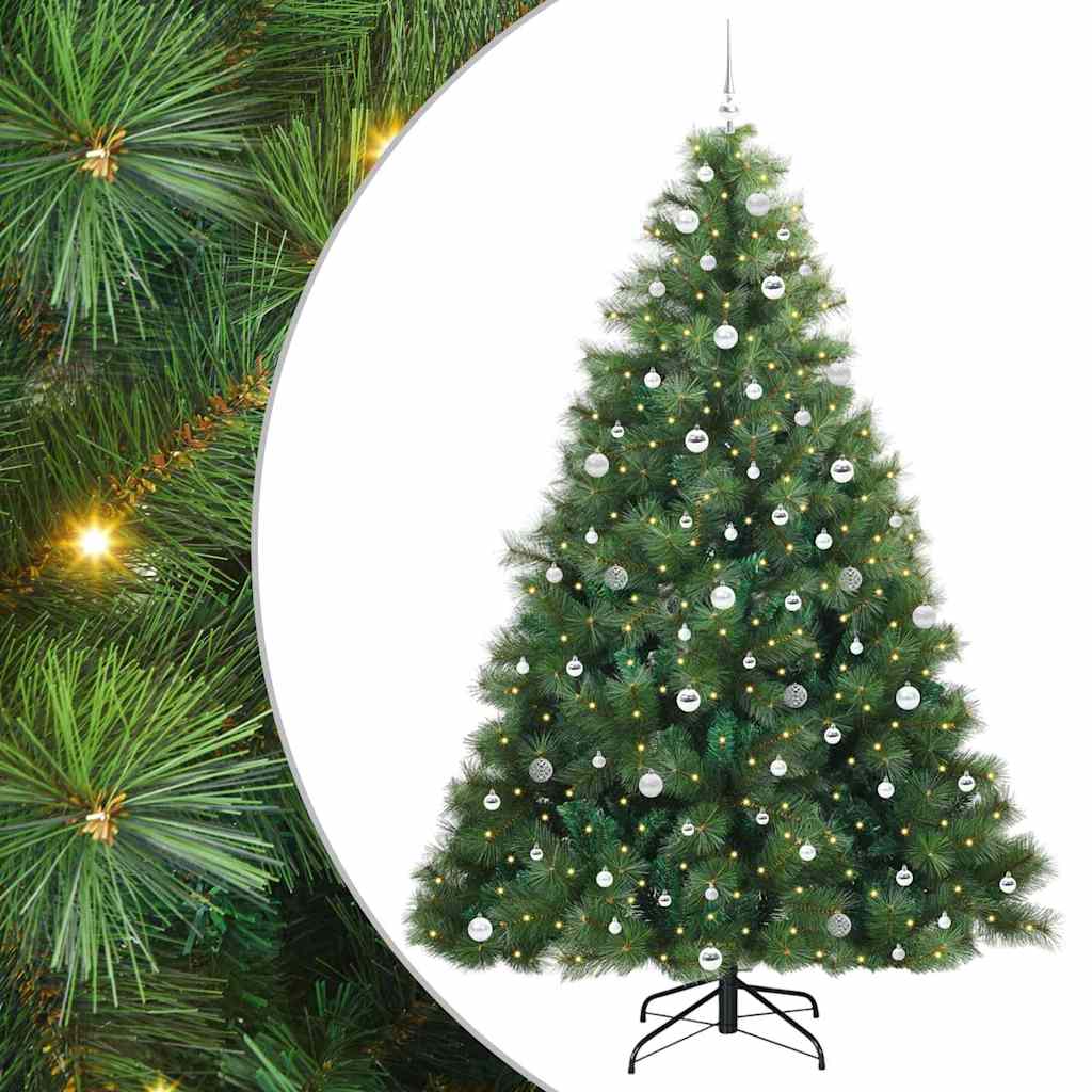 Mű karácsonyfa 300 LED-del állvánnyal Zöld 240 cm PE és PVC