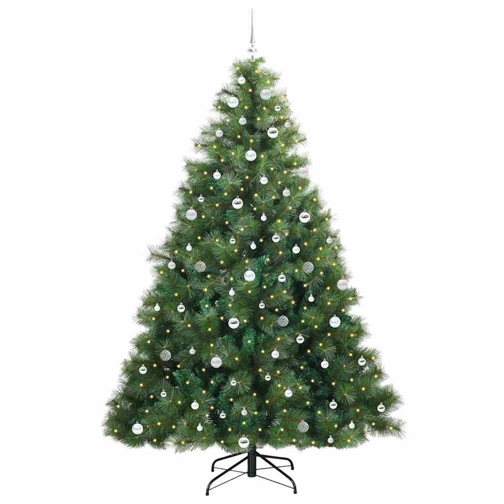 Mű karácsonyfa 300 LED-del állvánnyal Zöld 240 cm PE és PVC