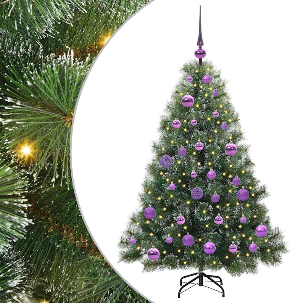 Mű karácsonyfa 150 LED-del állvánnyal Zöld 120 cm PE és PVC