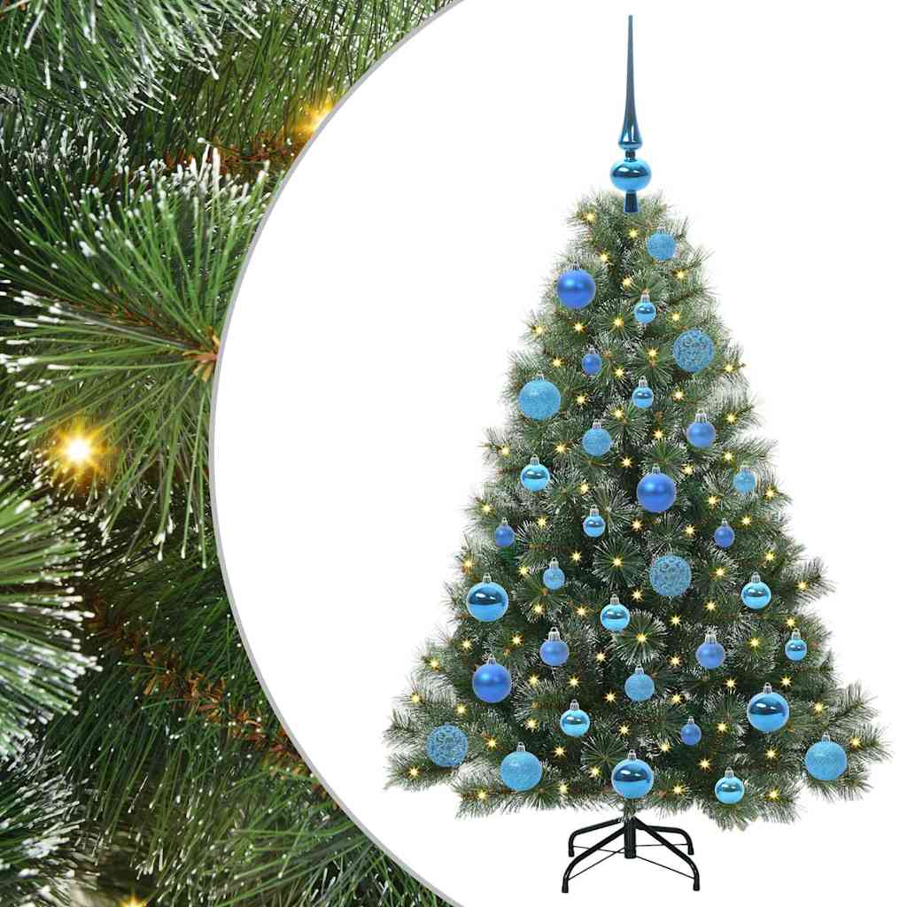 Mű karácsonyfa 150 LED-del állvánnyal Zöld 120 cm PE és PVC