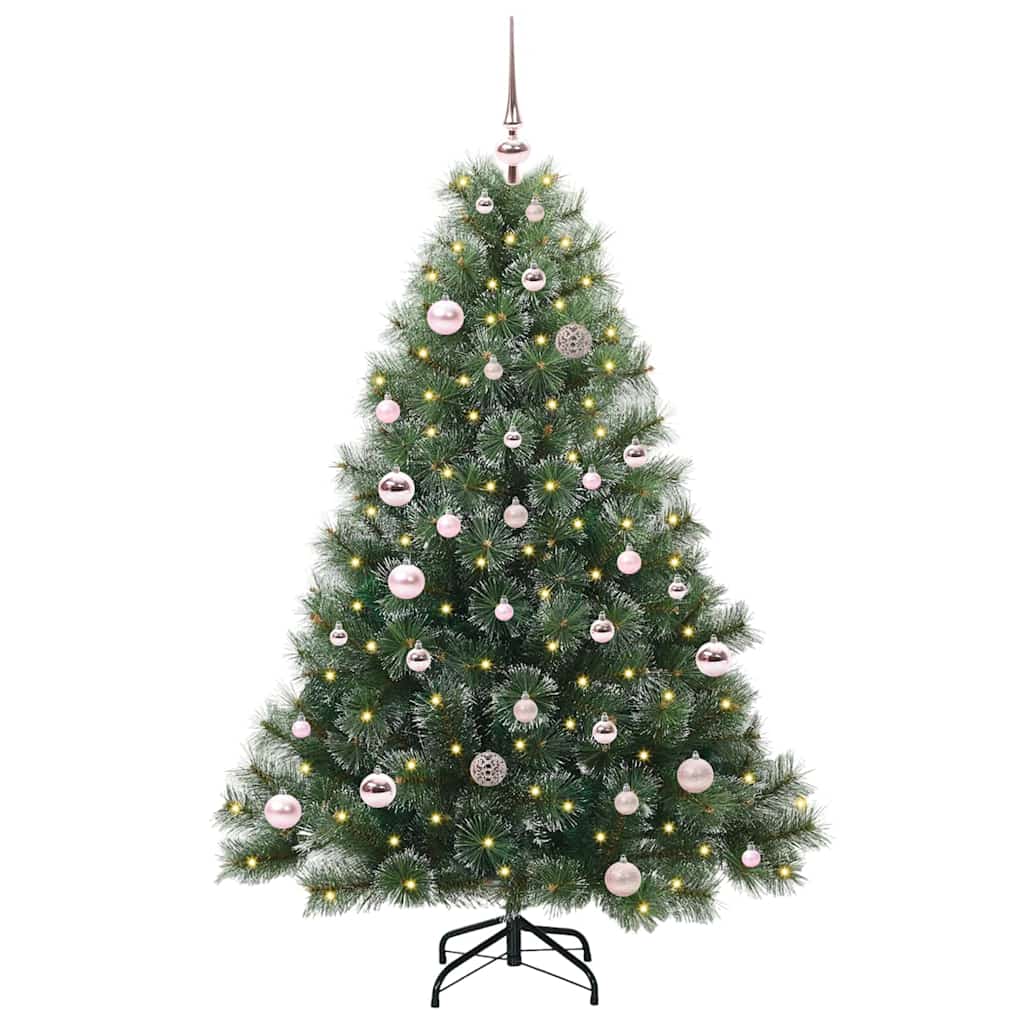 Mű karácsonyfa 150 LED-del állvánnyal Zöld 150 cm PE és PVC