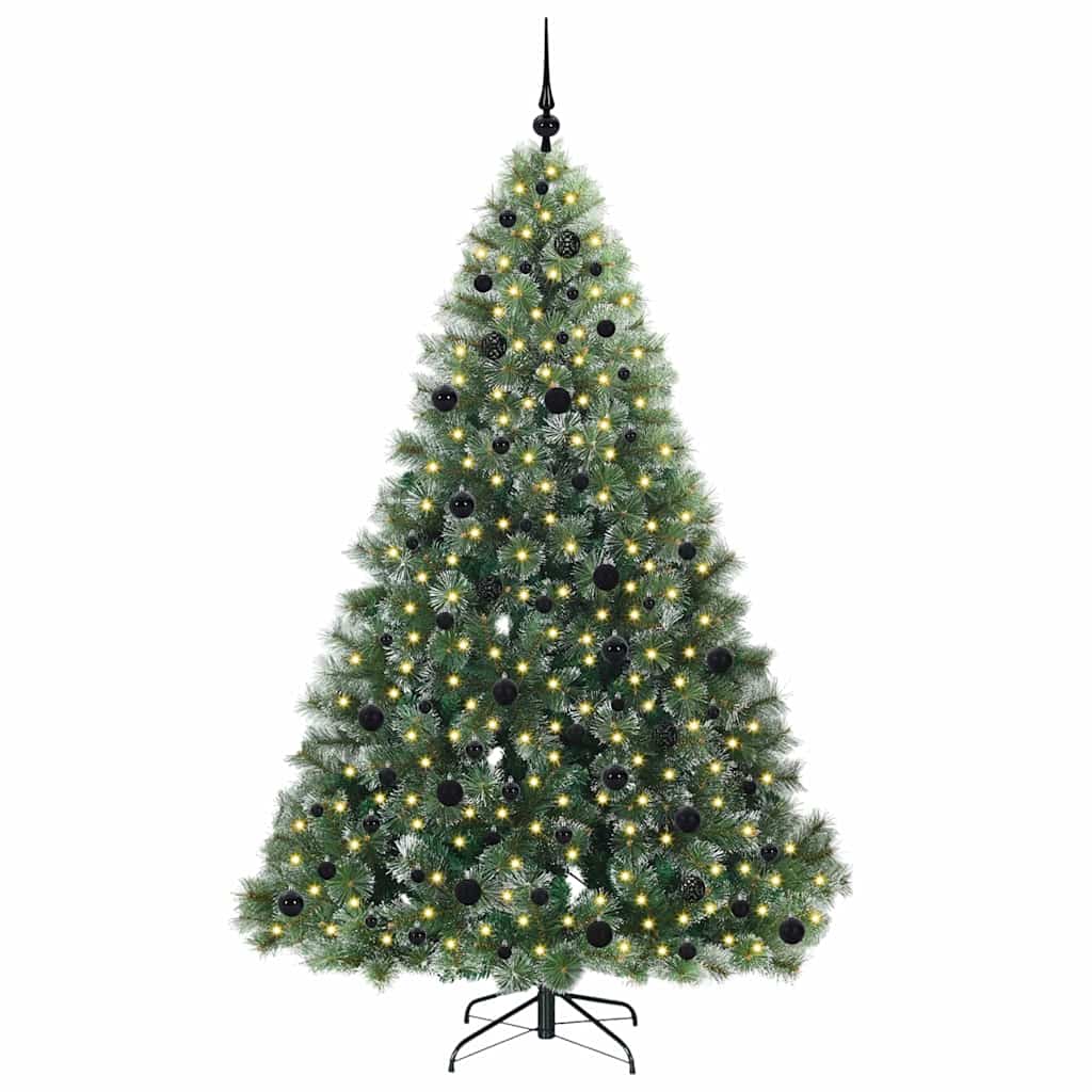 Mű karácsonyfa 300 LED-del állvánnyal Zöld 210 cm PE és PVC