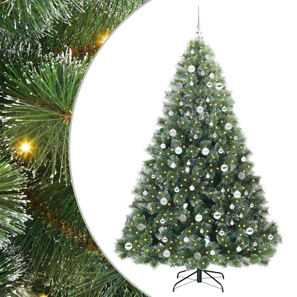 Mű karácsonyfa 300 LED-del állvánnyal Zöld 210 cm PE és PVC