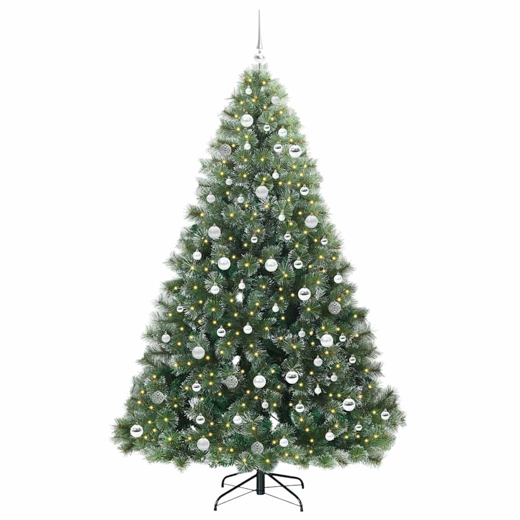 Mű karácsonyfa 300 LED-del állvánnyal Zöld 210 cm PE és PVC
