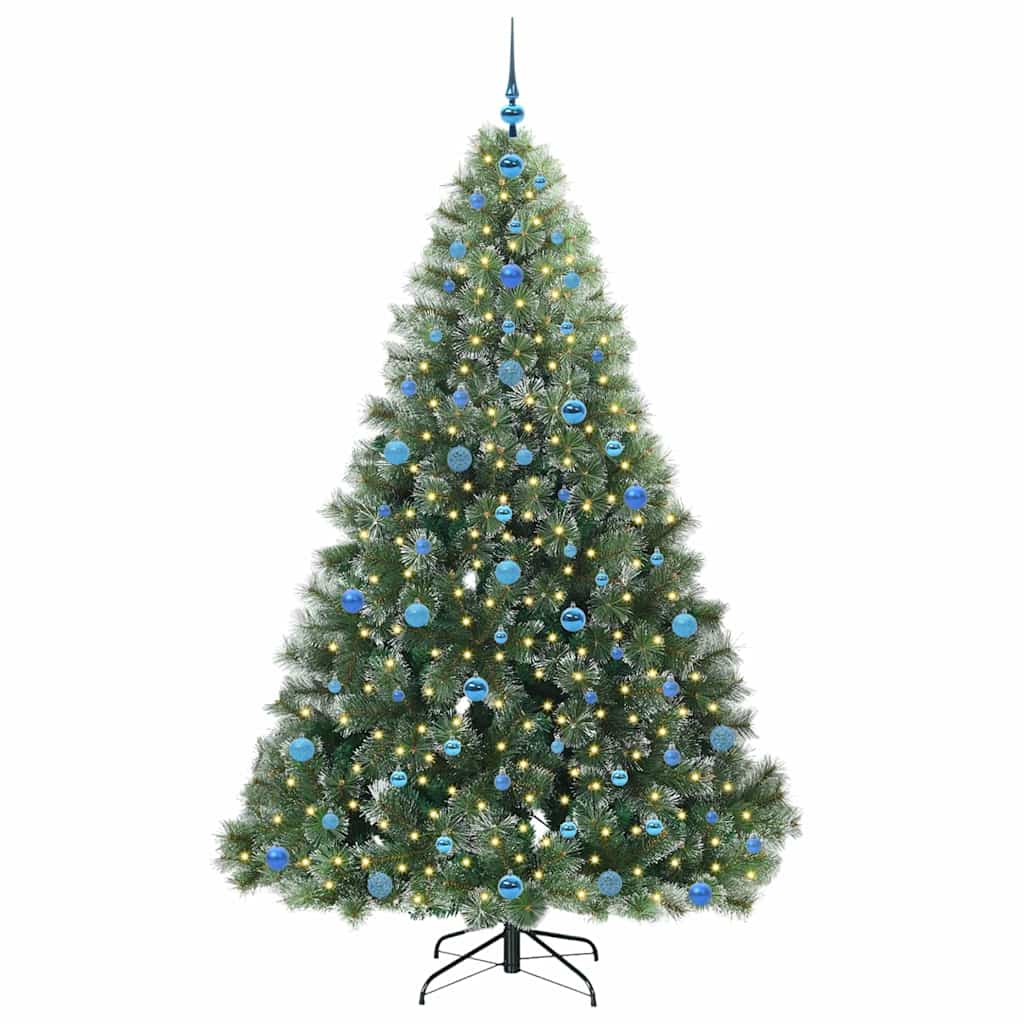 Mű karácsonyfa 300 LED-del állvánnyal Zöld 210 cm PE és PVC