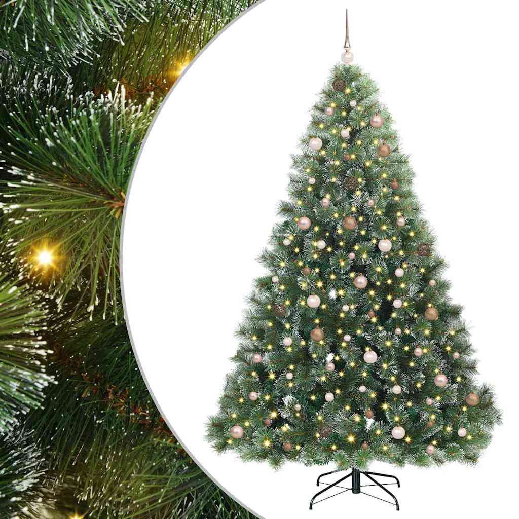 Mű karácsonyfa 300 LED-del állvánnyal Zöld 240 cm PE és PVC