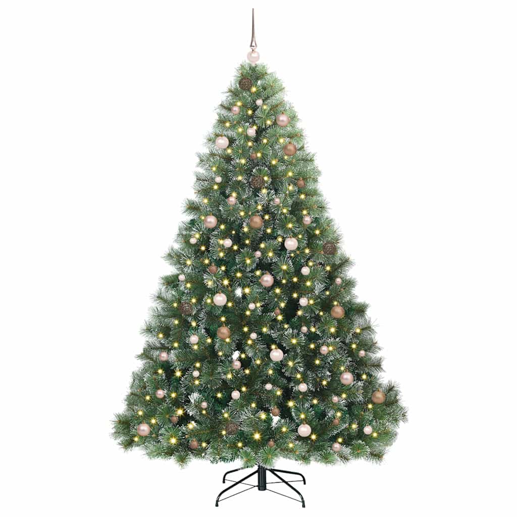 Mű karácsonyfa 300 LED-del állvánnyal Zöld 240 cm PE és PVC