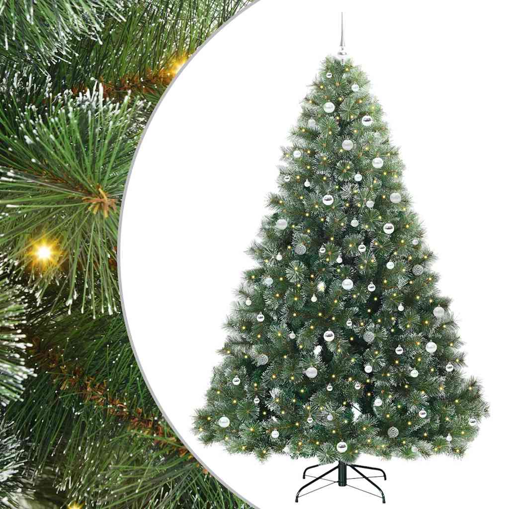 Mű karácsonyfa 300 LED-del állvánnyal Zöld 240 cm PE és PVC
