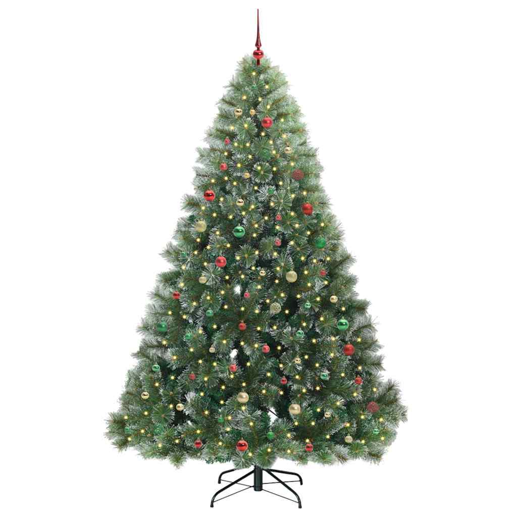 Mű karácsonyfa 300 LED-del állvánnyal Zöld 240 cm PE és PVC