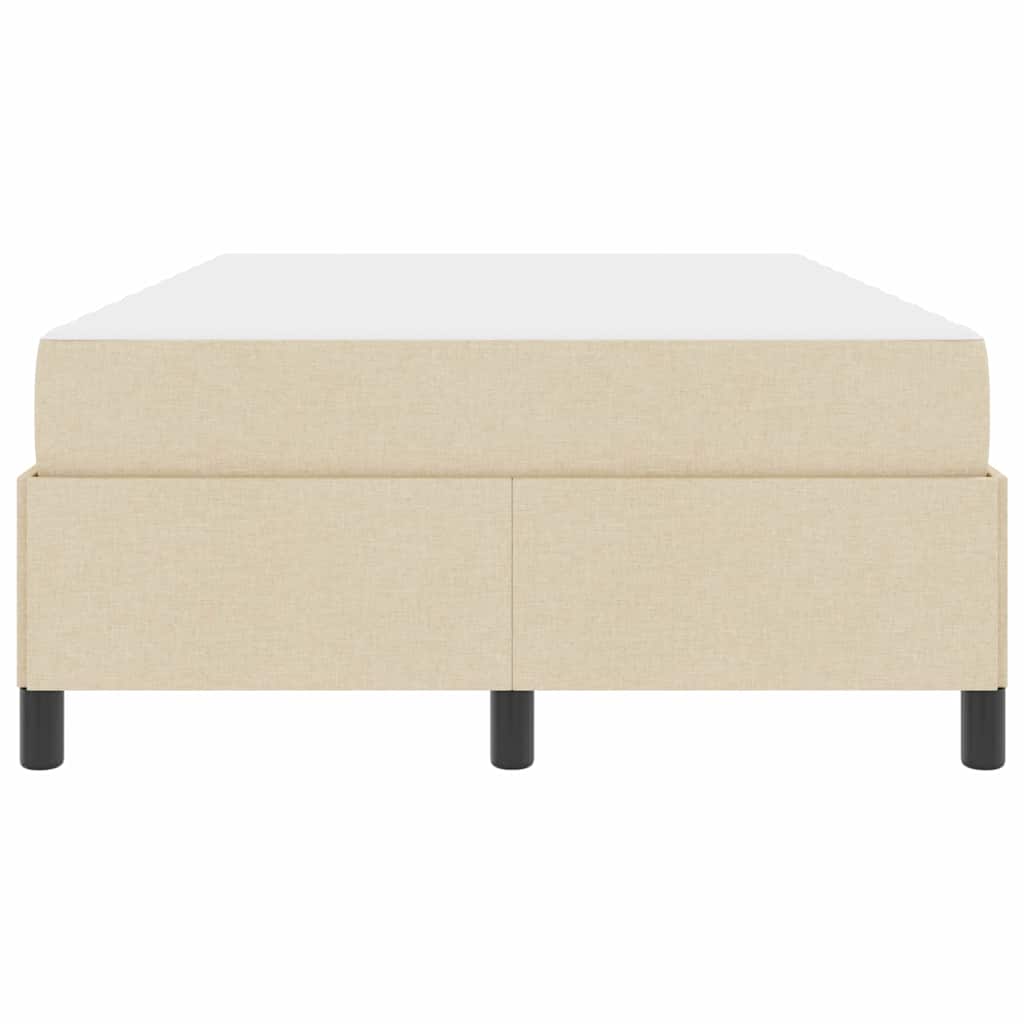 Boxrugós ágy Krém és fekete 120 x 190 cm Textil és mérnöki fa