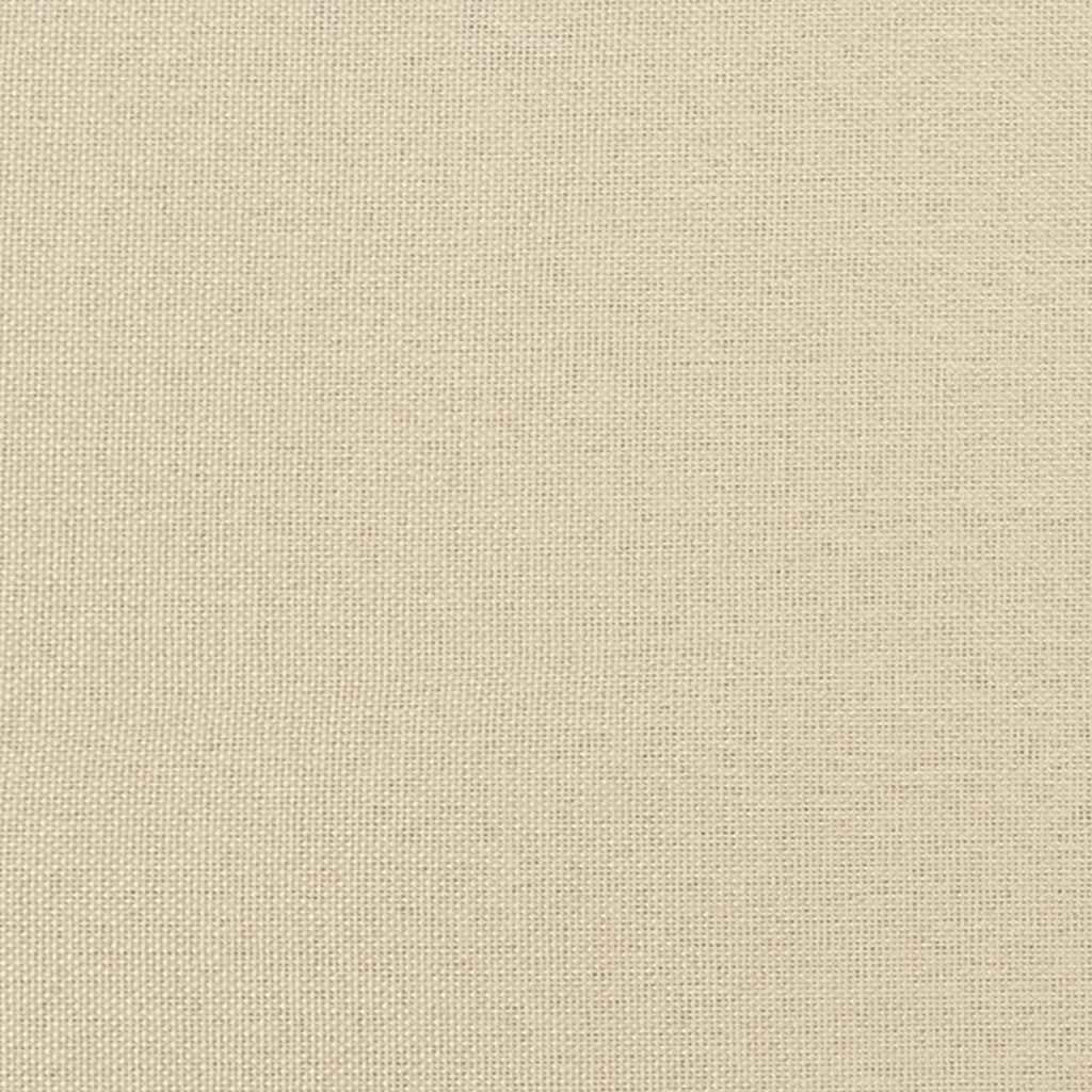 Boxrugós ágy Krém és fekete 120 x 190 cm Textil és mérnöki fa