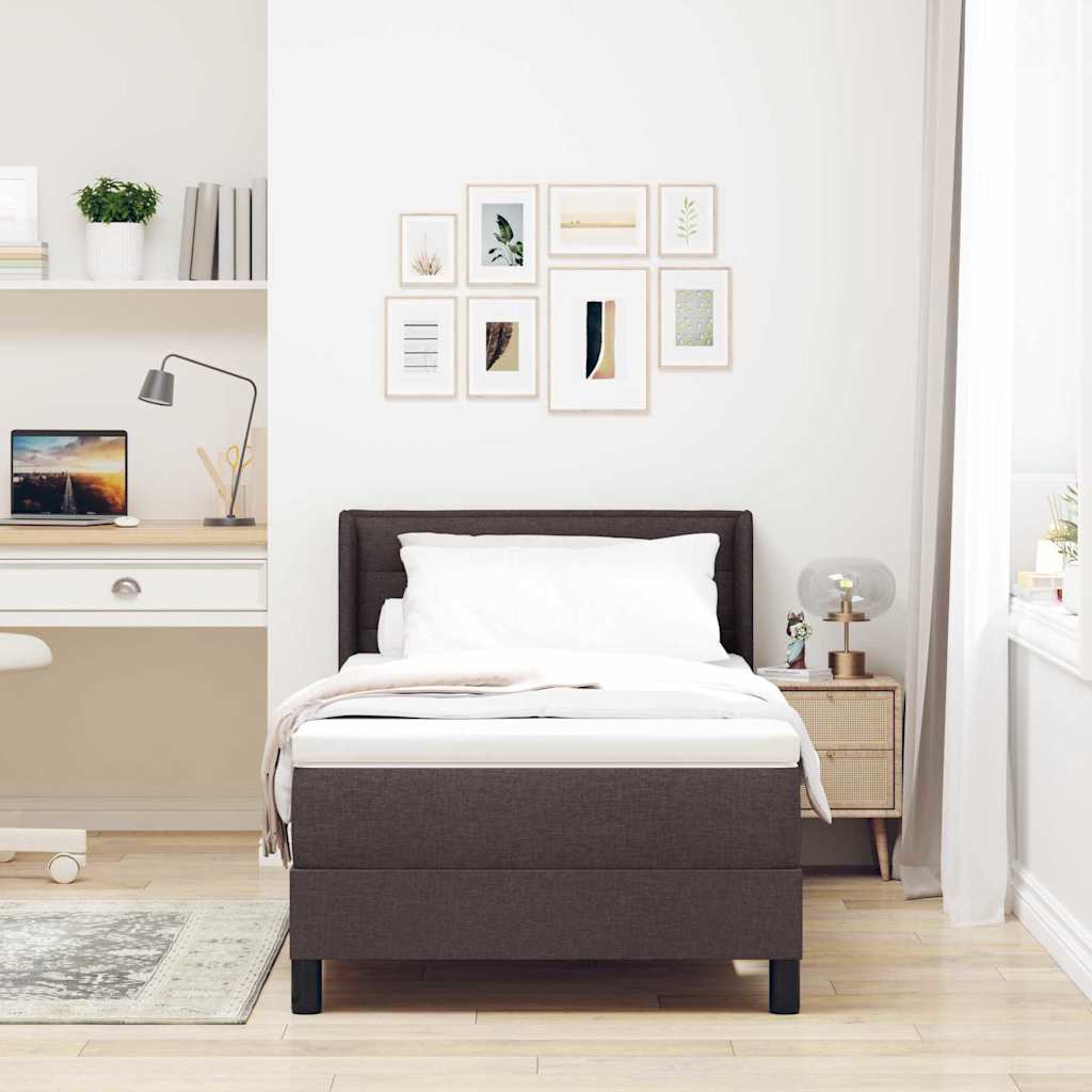 Boxspring ágy matraccal matracmal Sötét Barna 90 x 190 cm