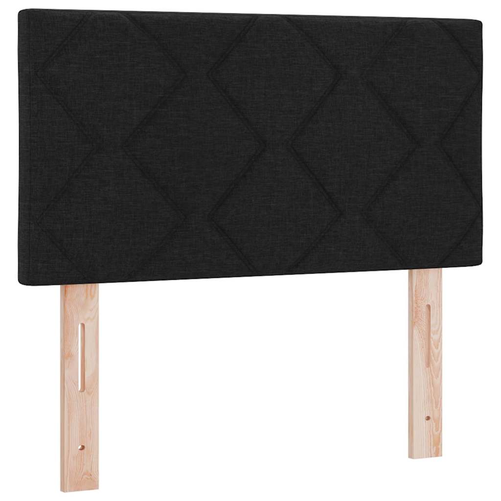 Boxspring ágy matraccal Fekete 80 x 200 cm Szövet és Mérnöki Fa