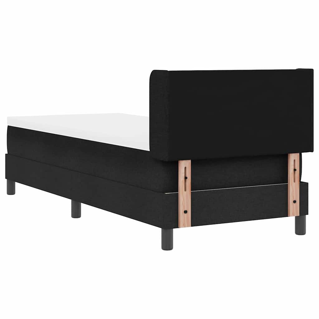 Boxspring ágy matraccal Fekete 80 x 200 cm Szövet és Mérnöki Fa