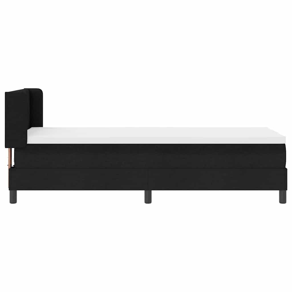 Boxspring ágy matraccal Fekete 80 x 200 cm Szövet és Mérnöki Fa
