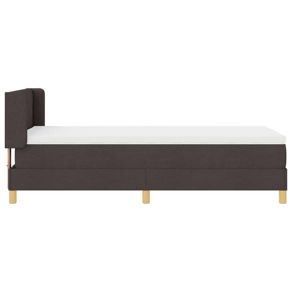 Rugós Ágy matracmal fejtámlával sötétbarna 90 x 190 cm szövet