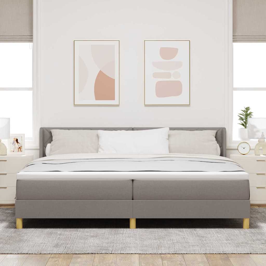 Rugós Ágy matracmal fejtámlával Tópszínű 200 x 200 cm szövet