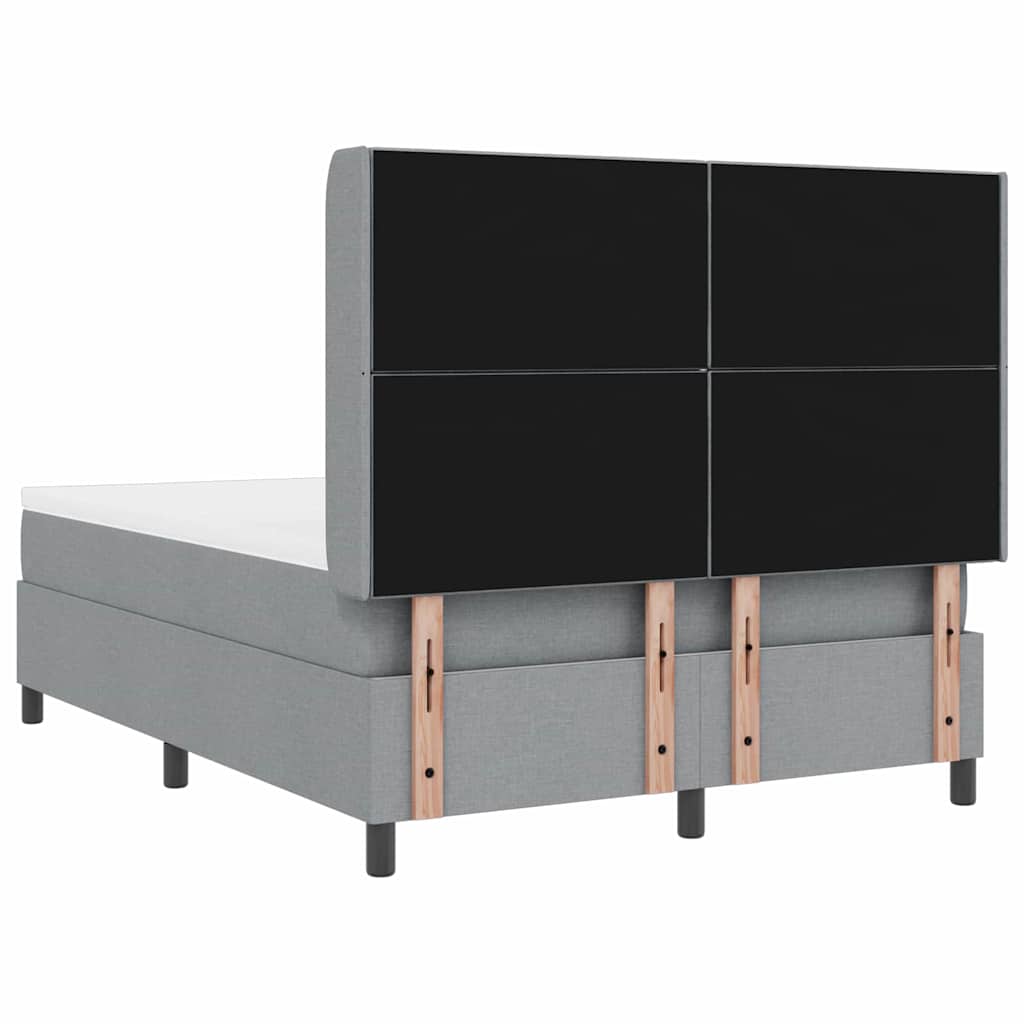 Boxrugós ágy matracmal Világosszürke 140 x 190 cm szövet