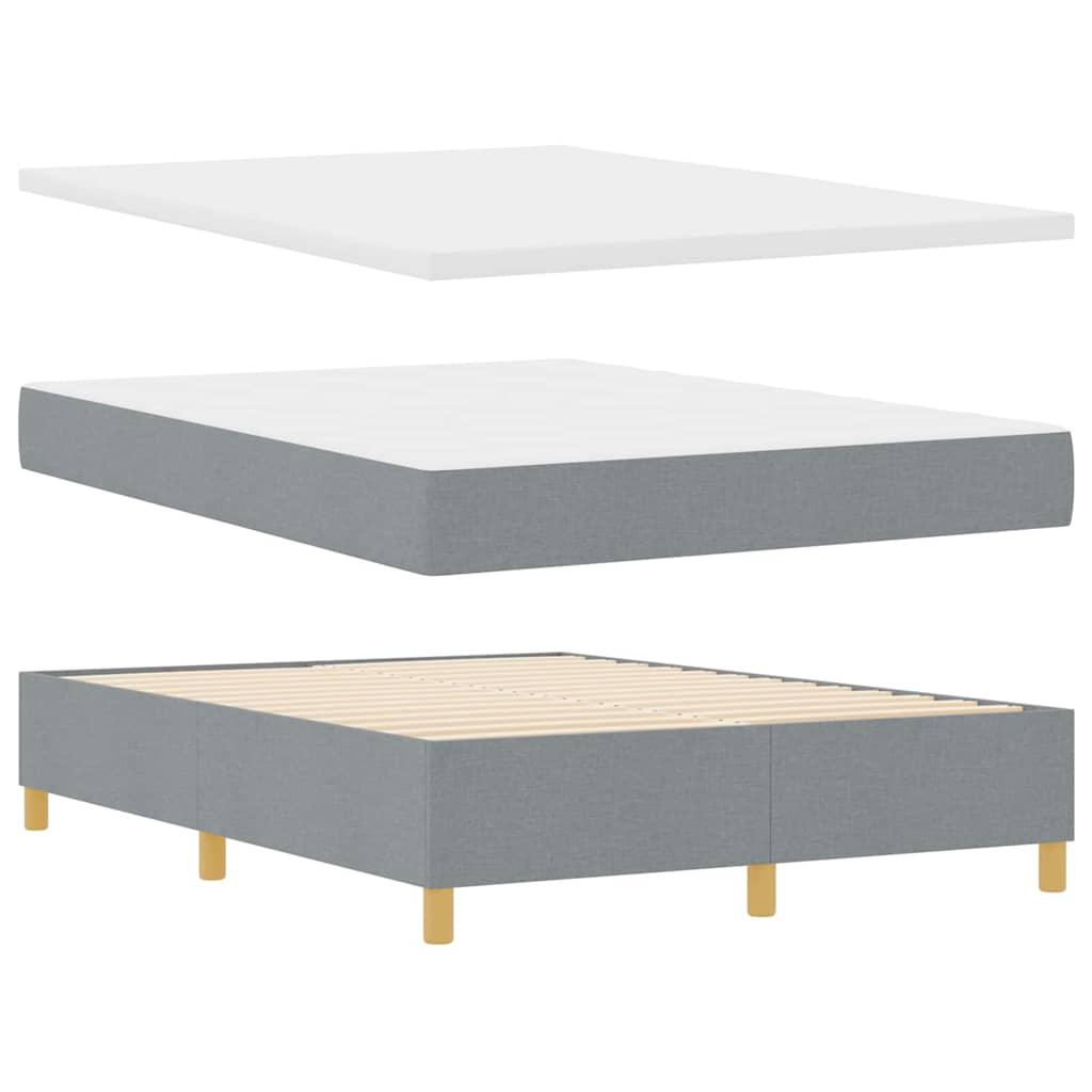 Box Spring ágy matracmal Világosszürke 140 x 190 cm szövet
