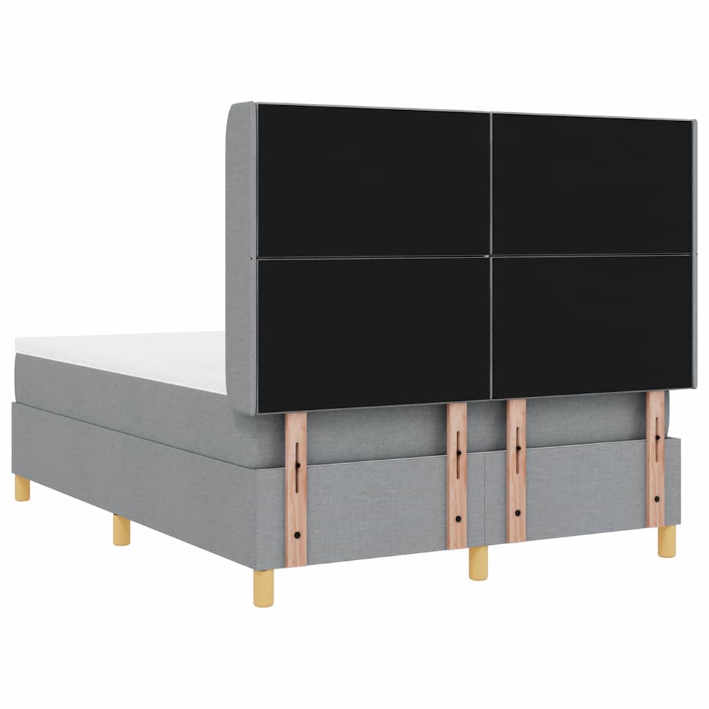 Box Spring ágy matracmal Világosszürke 140 x 190 cm szövet