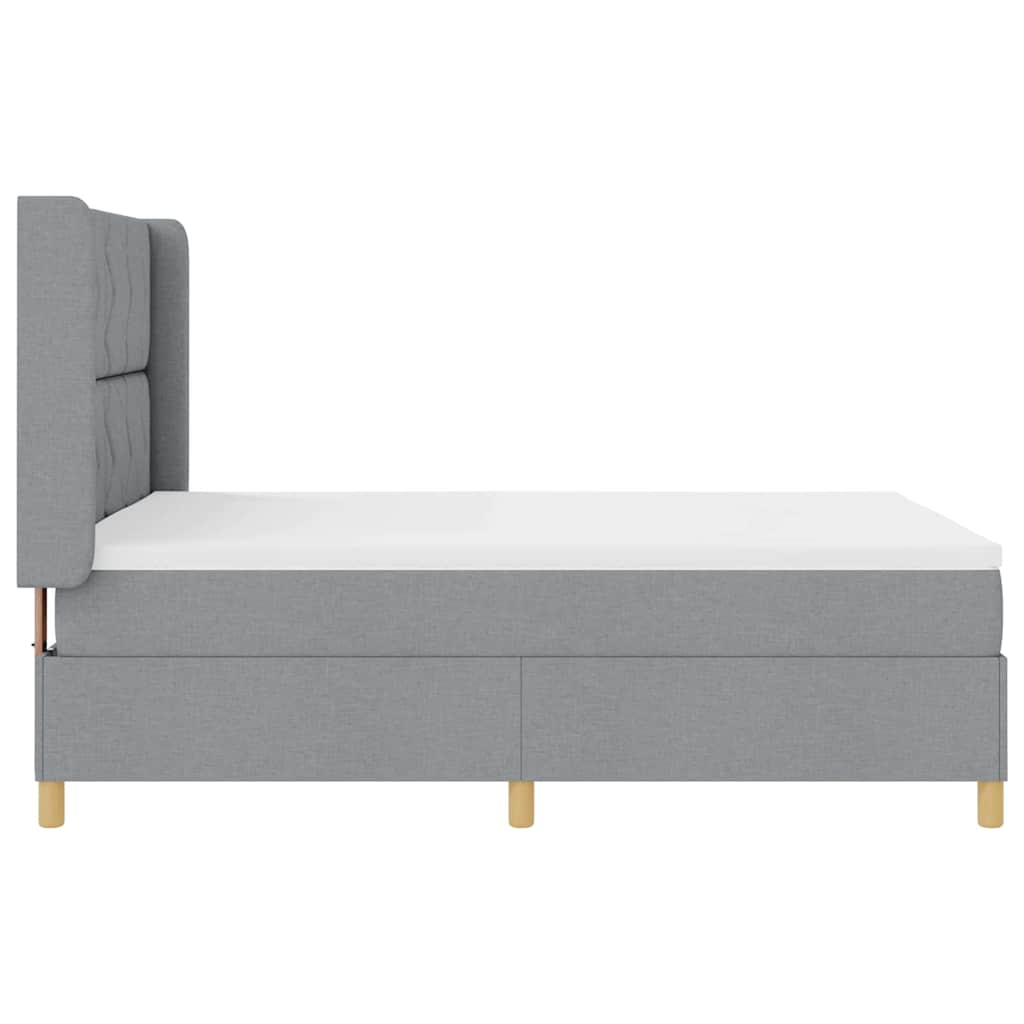 Box Spring ágy matracmal Világosszürke 140 x 190 cm szövet