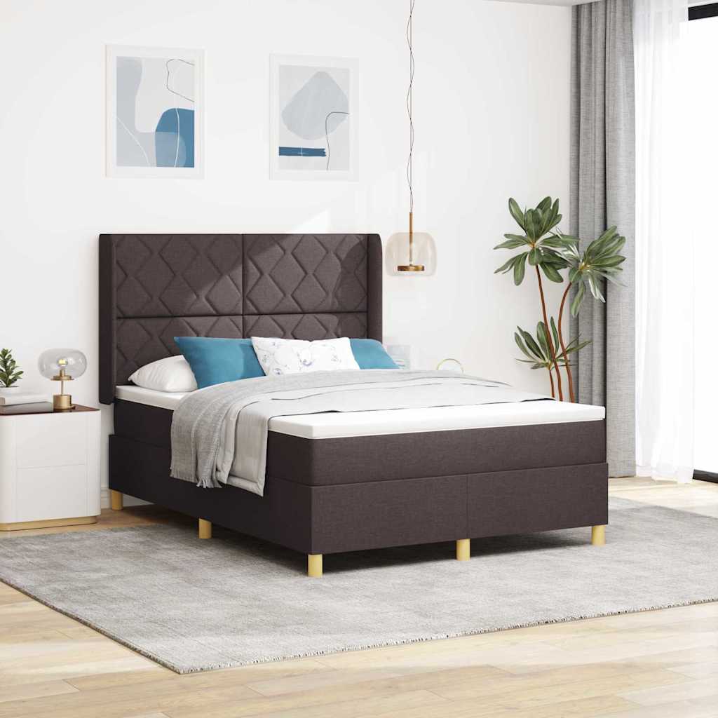 Box Spring ágy matracmal sötétbarna 160 x 200 cm szövet