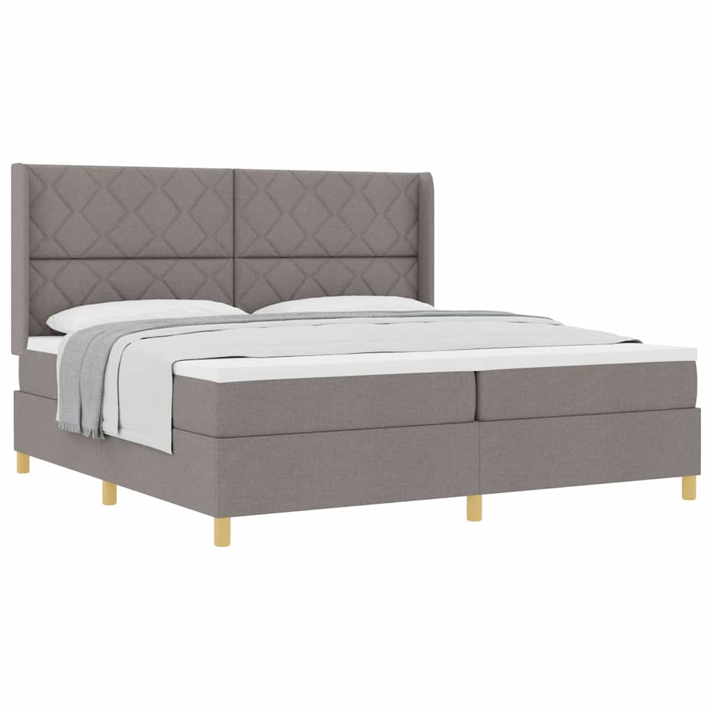 Box Spring ágy matracmal Tópszínű 200 x 200 cm szövet