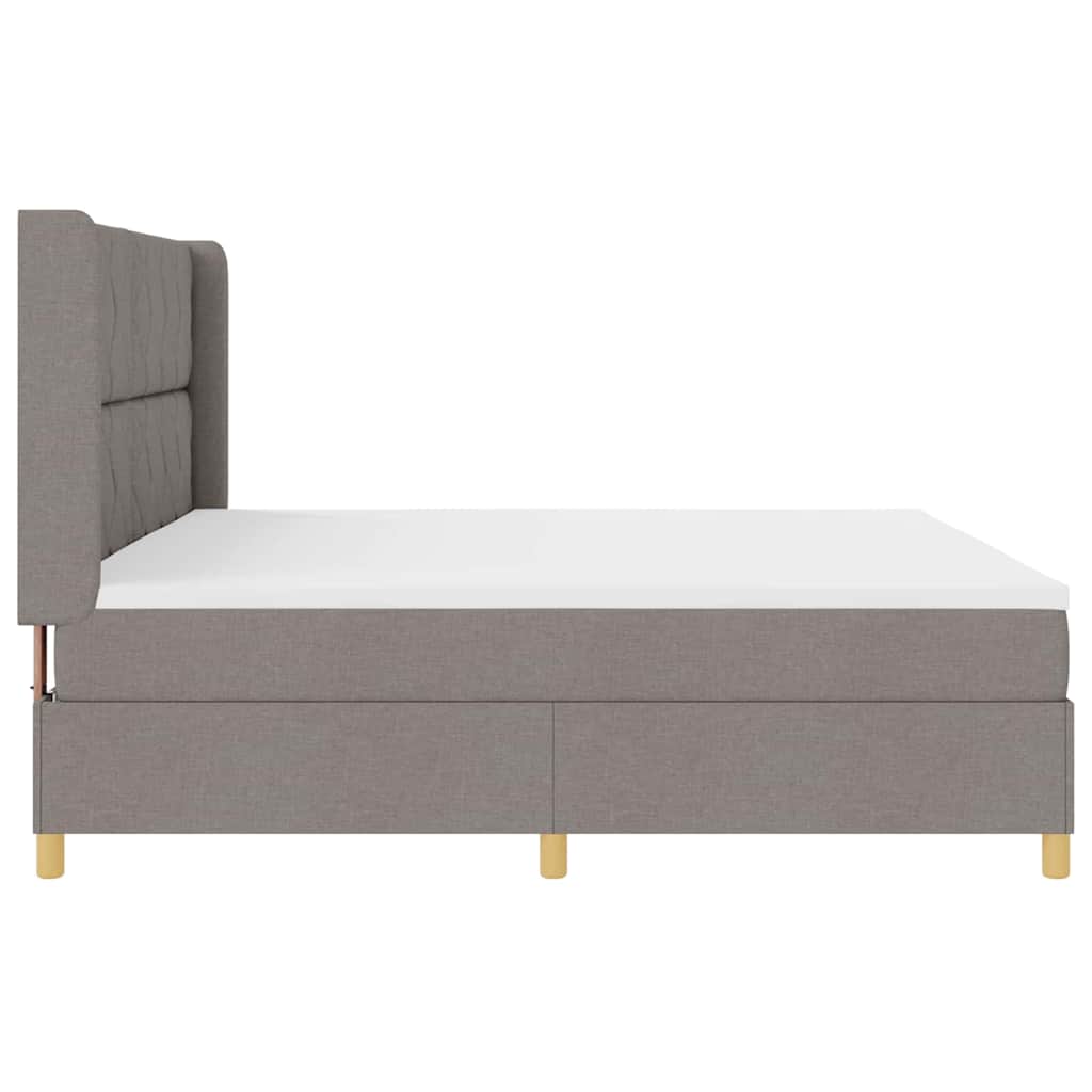 Box Spring ágy matracmal Tópszínű 200 x 200 cm szövet