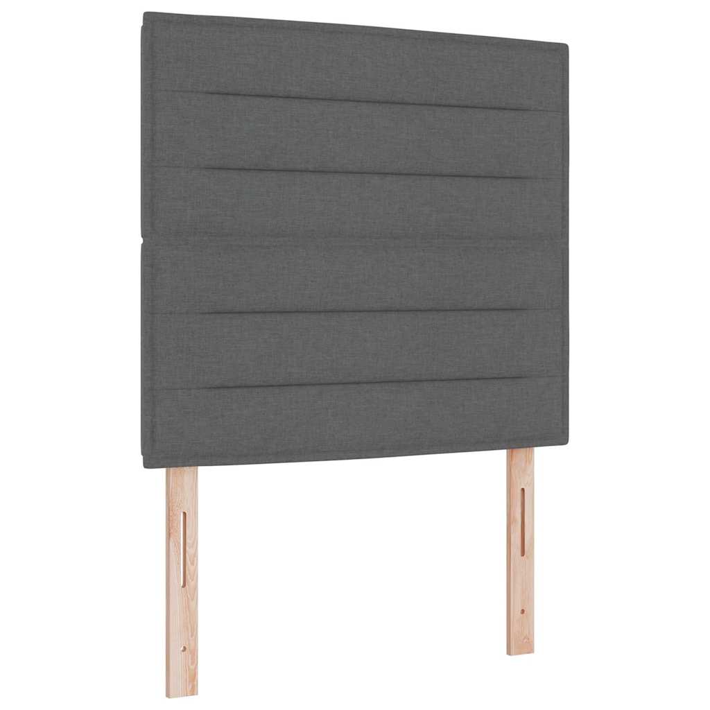 Boxrugós ágy matracmal Sötétszürke 120 x 200 cm szövet