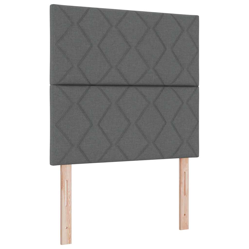 Boxrugós ágy matracmal Sötétszürke 120 x 200 cm szövet