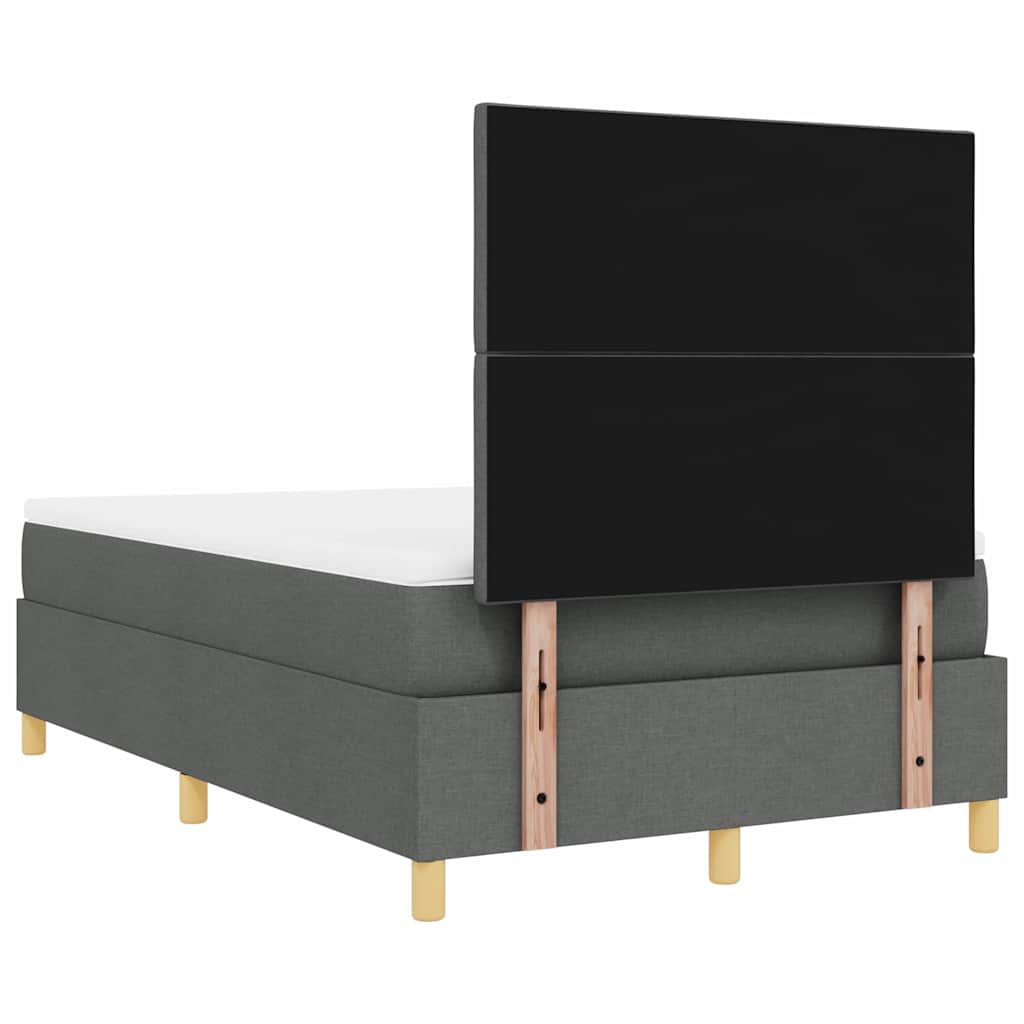 Boxrugós ágy matracmal Sötétszürke 120 x 200 cm szövet