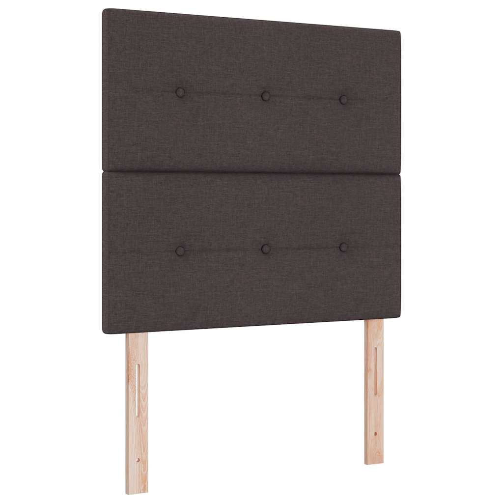 Boxrugós ágy matracmal Sötét Barna 120 x 190 cm szövet