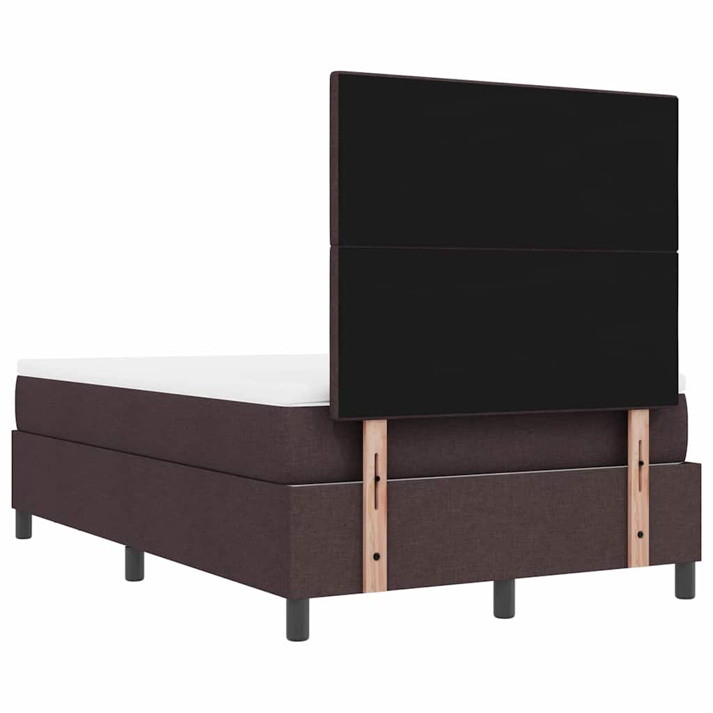 Boxrugós ágy matracmal Sötét Barna 120 x 190 cm szövet