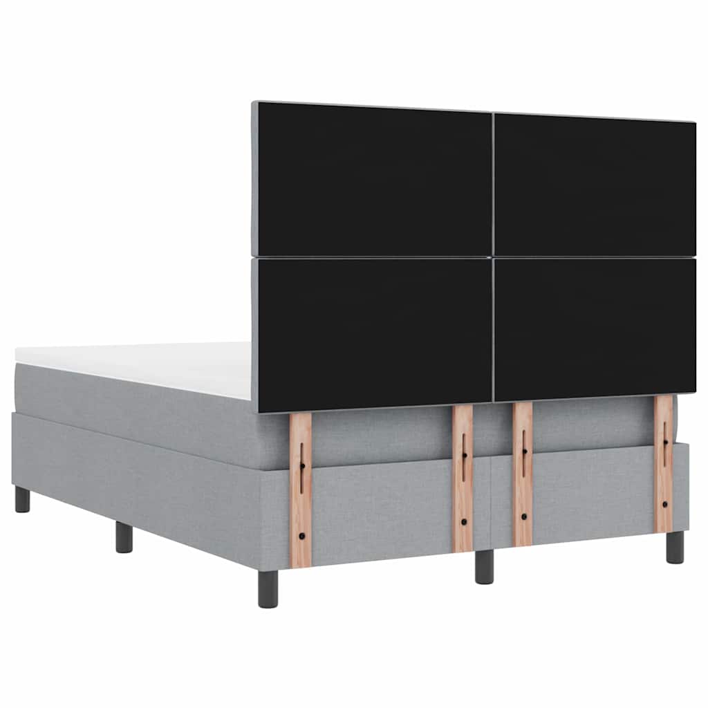 Boxrugós ágy matracmal Világosszürke 140 x 190 cm szövet