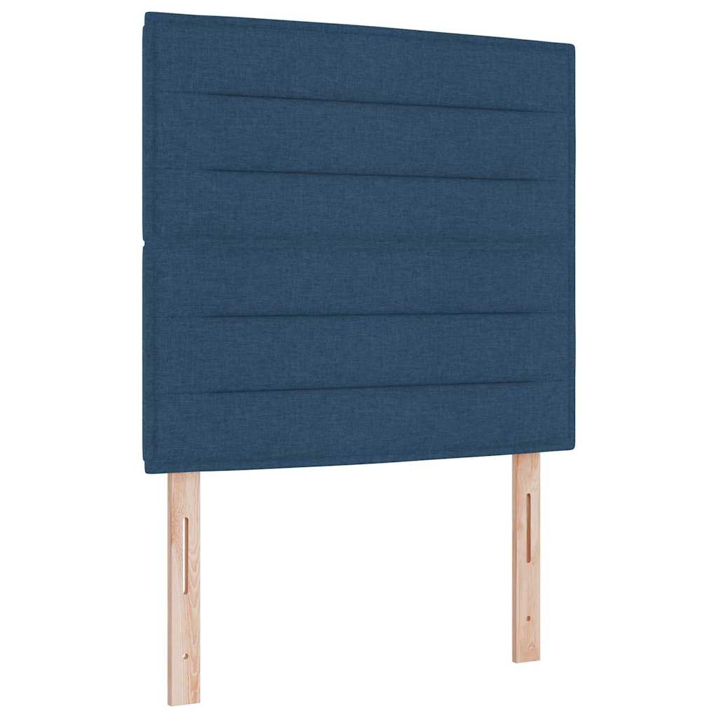 Boxrugós ágy matracmal fejtámlával Kék 120 x 190 cm szövet