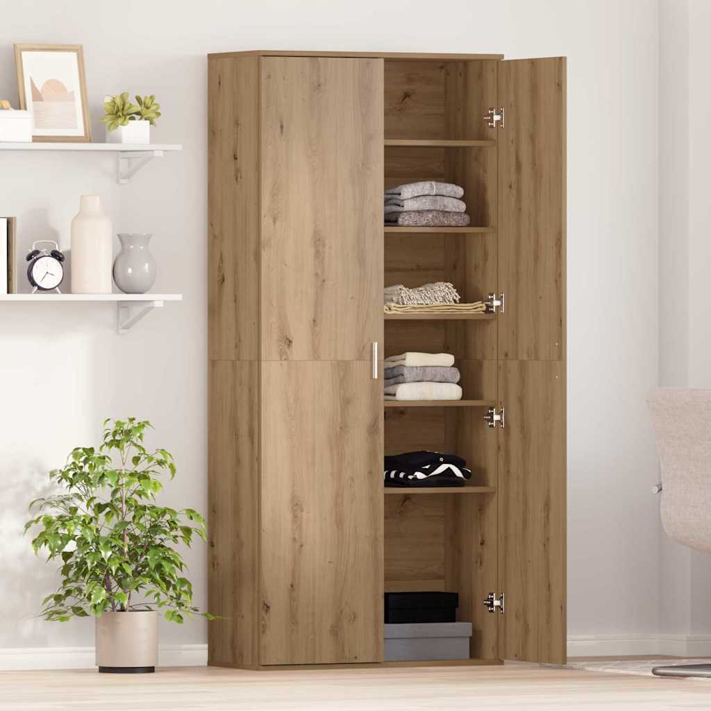 Highboard kézműves tölgy 80 x 35 x 180 cm Faanyag