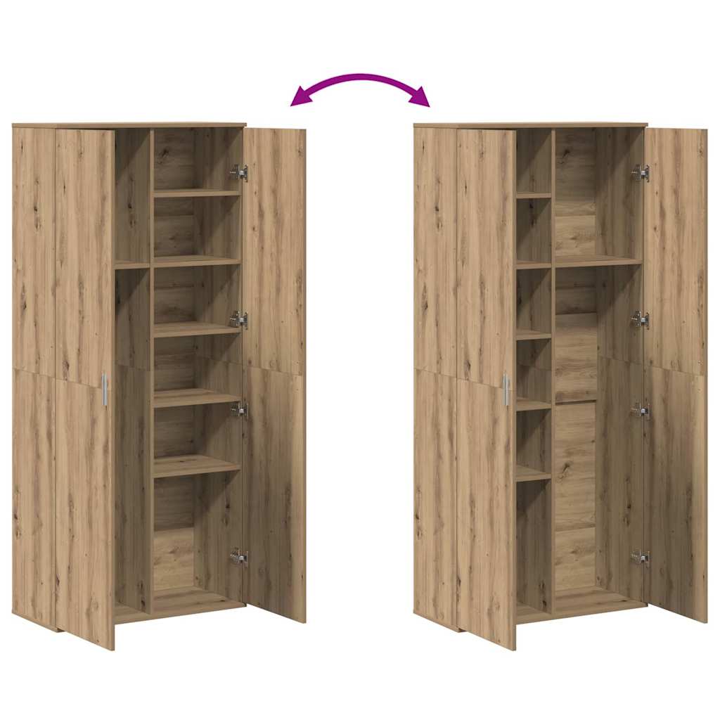 Highboard kézműves tölgy 80 x 35 x 180 cm Faanyag