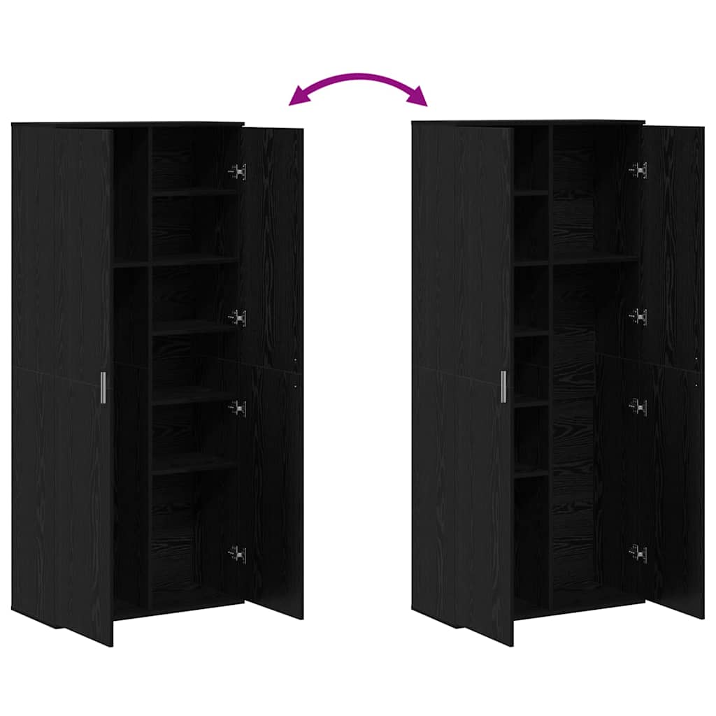 Highboard Musta tammi 80 x 35 x 180 cm Faanyag