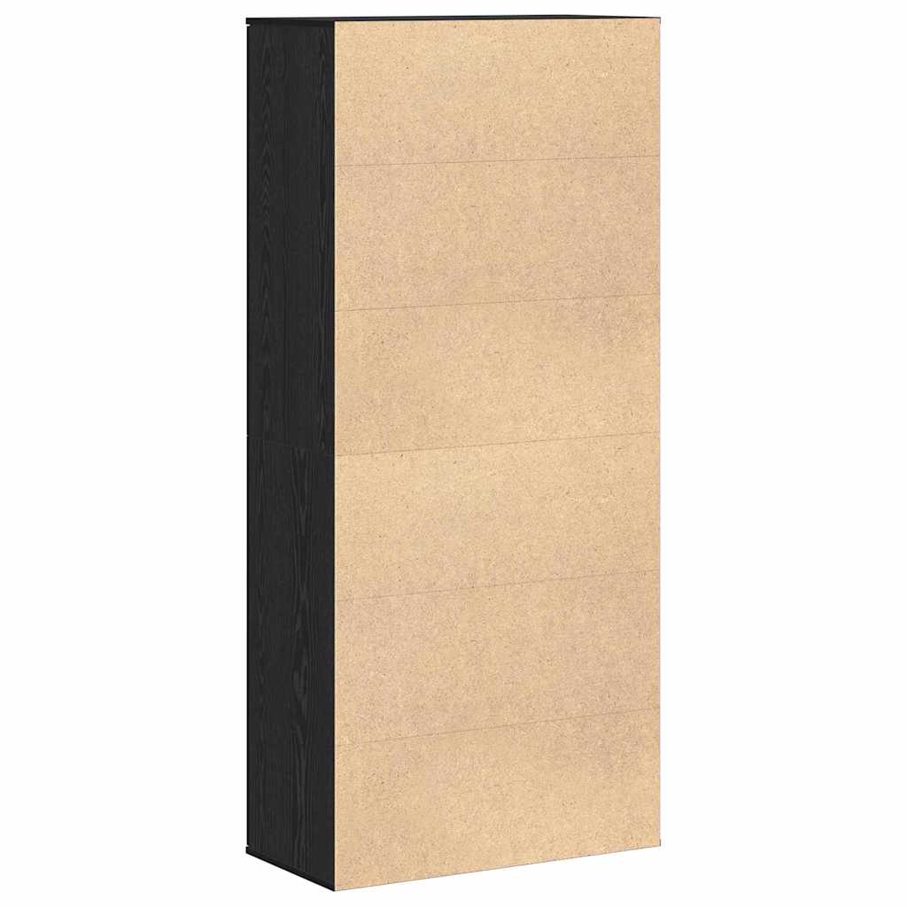 Magasító polcokkal ajtóval Musta tammi 80 x 39 x 178 cm Faanyag