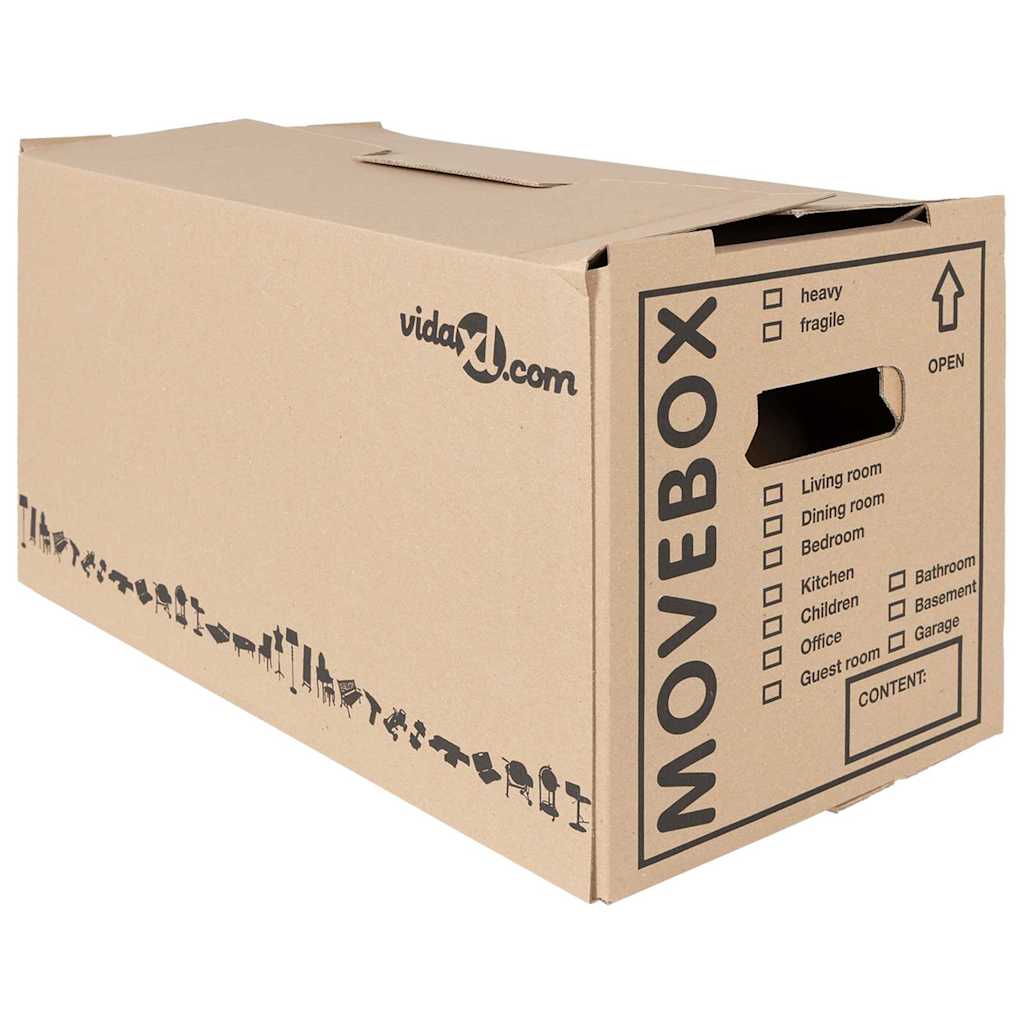 Költöző Doboz tárolóval 20 pcs Barna 59 x 31.5 x 31.5 cm Karton