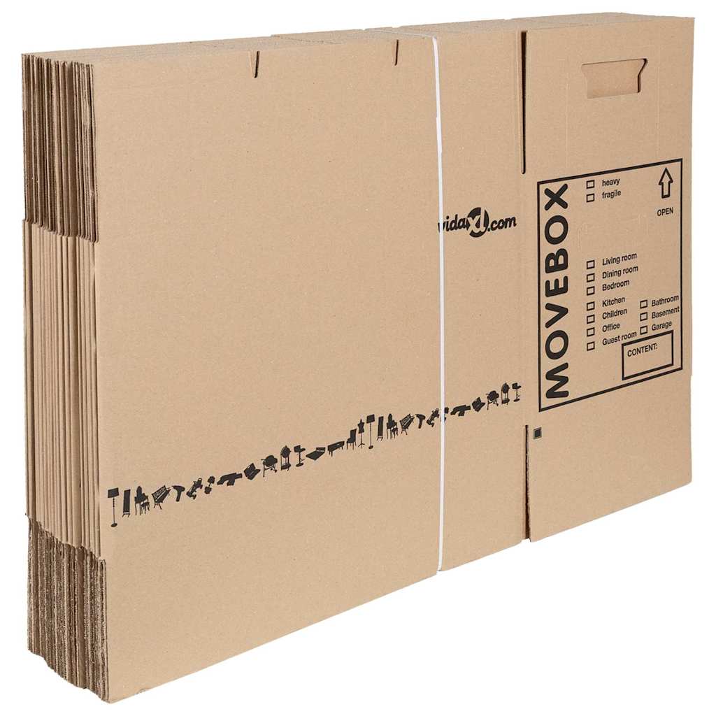 Költöző Doboz tárolóval 20 pcs Barna 59 x 31.5 x 31.5 cm Karton