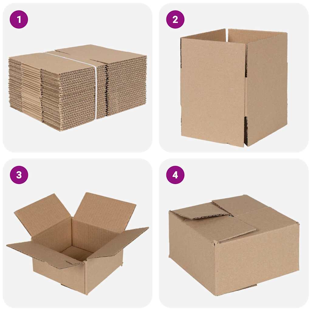 Hajtható doboz tárolóval 50 pcs Barna 15 x 15 x 8 cm Karton