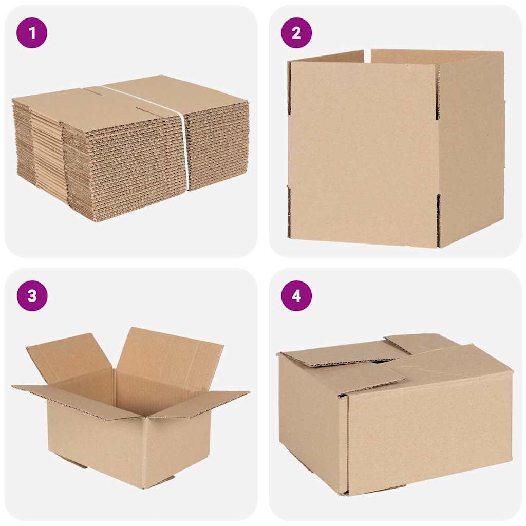 Hajtható doboz tárolóval 50 pcs Barna 20 x 15 x 10 cm Karton