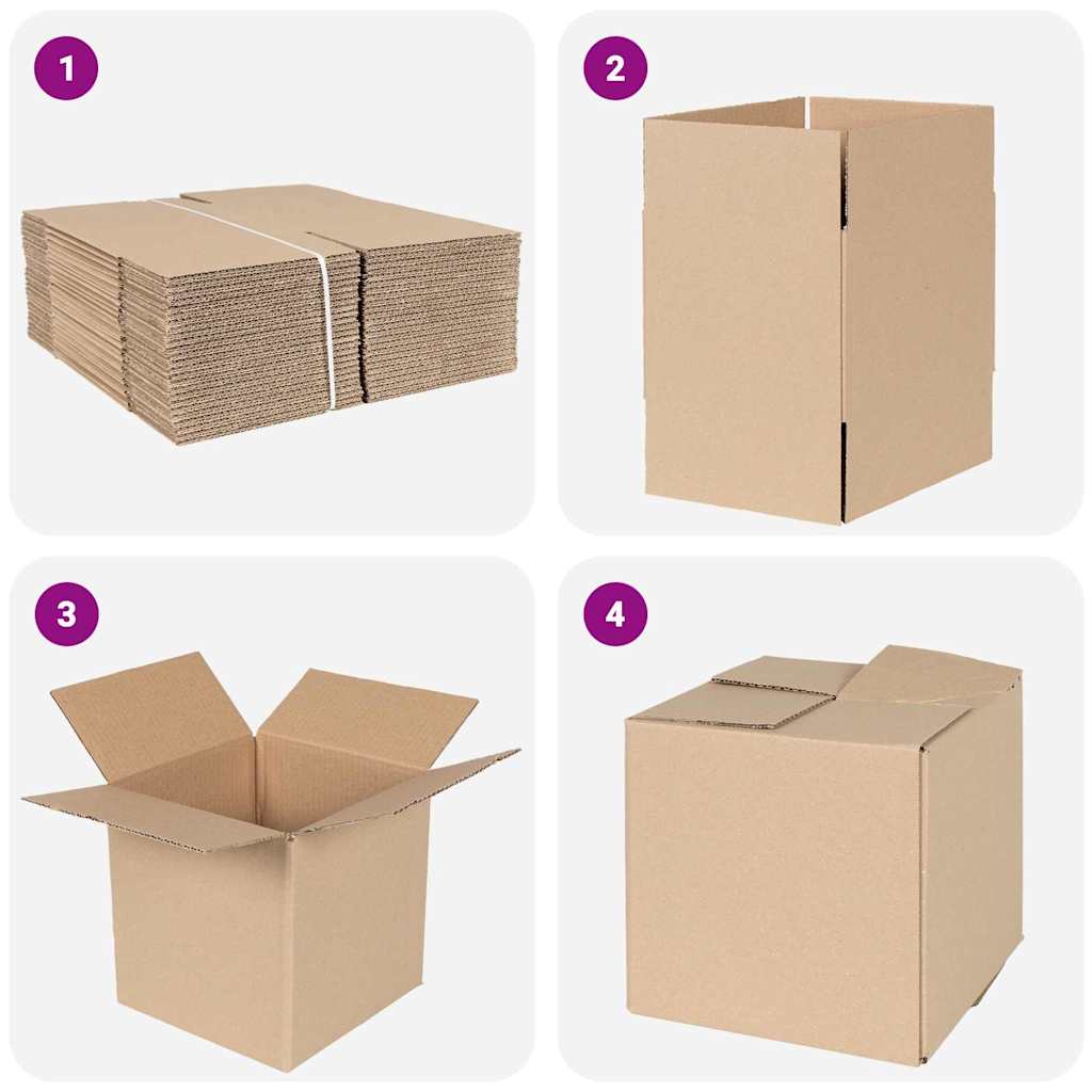 Hajtható doboz tárolóval 50 pcs Barna 20 x 20 x 20 cm Karton