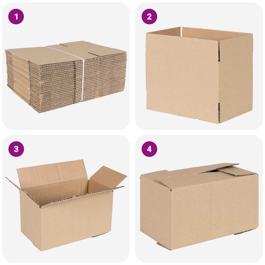 Hajtható doboz tárolóval 50 pcs Barna 24 x 13 x 13 cm Karton