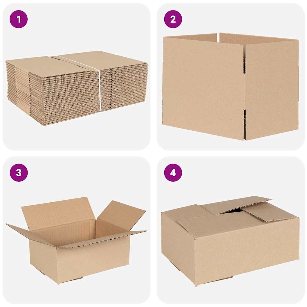 Hajtható doboz tárolóval 50 pcs Barna 25 x 17.5 x 10 cm Karton