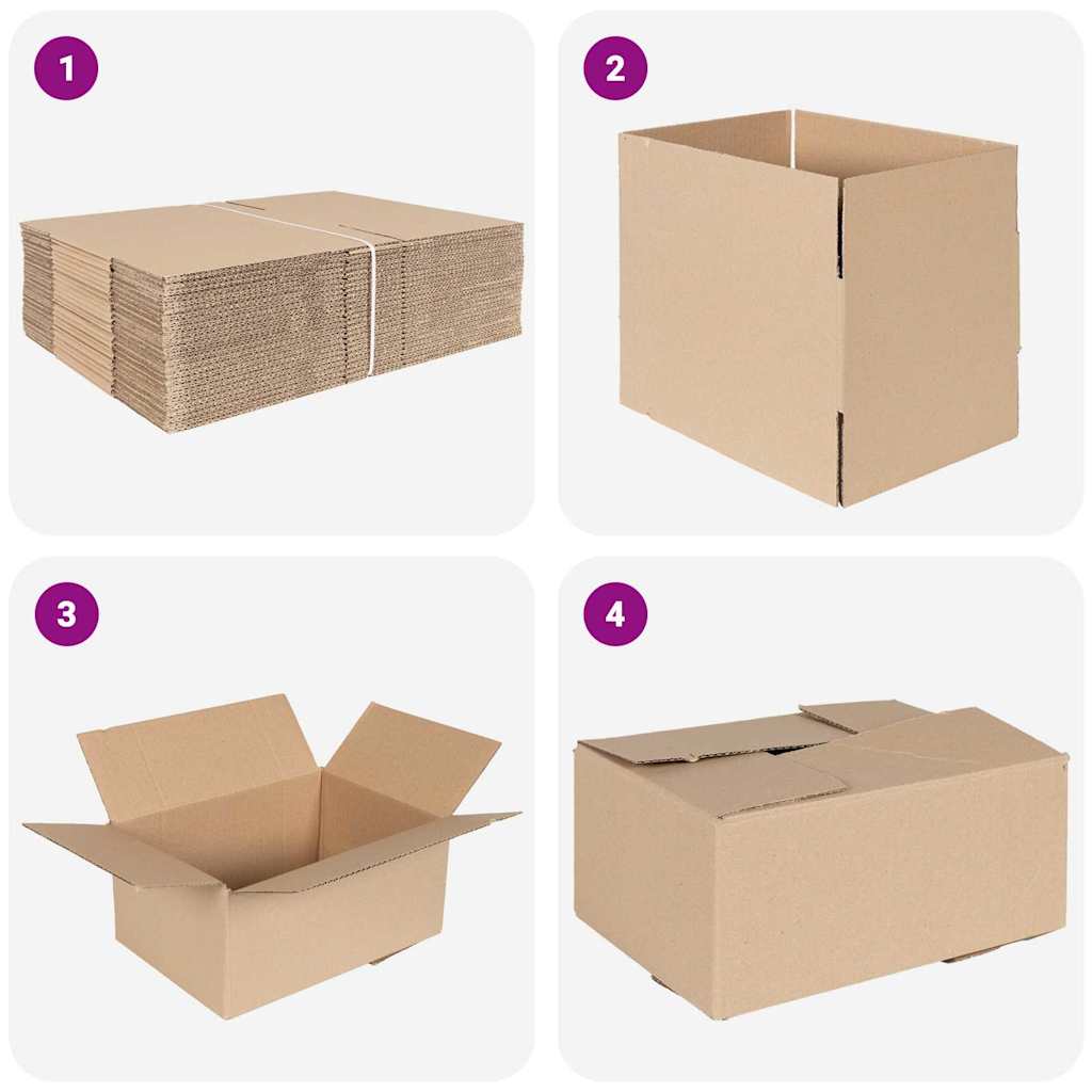 Hajtható doboz tárolóval 50 pcs Barna 30 x 21.5 x 14 cm Karton