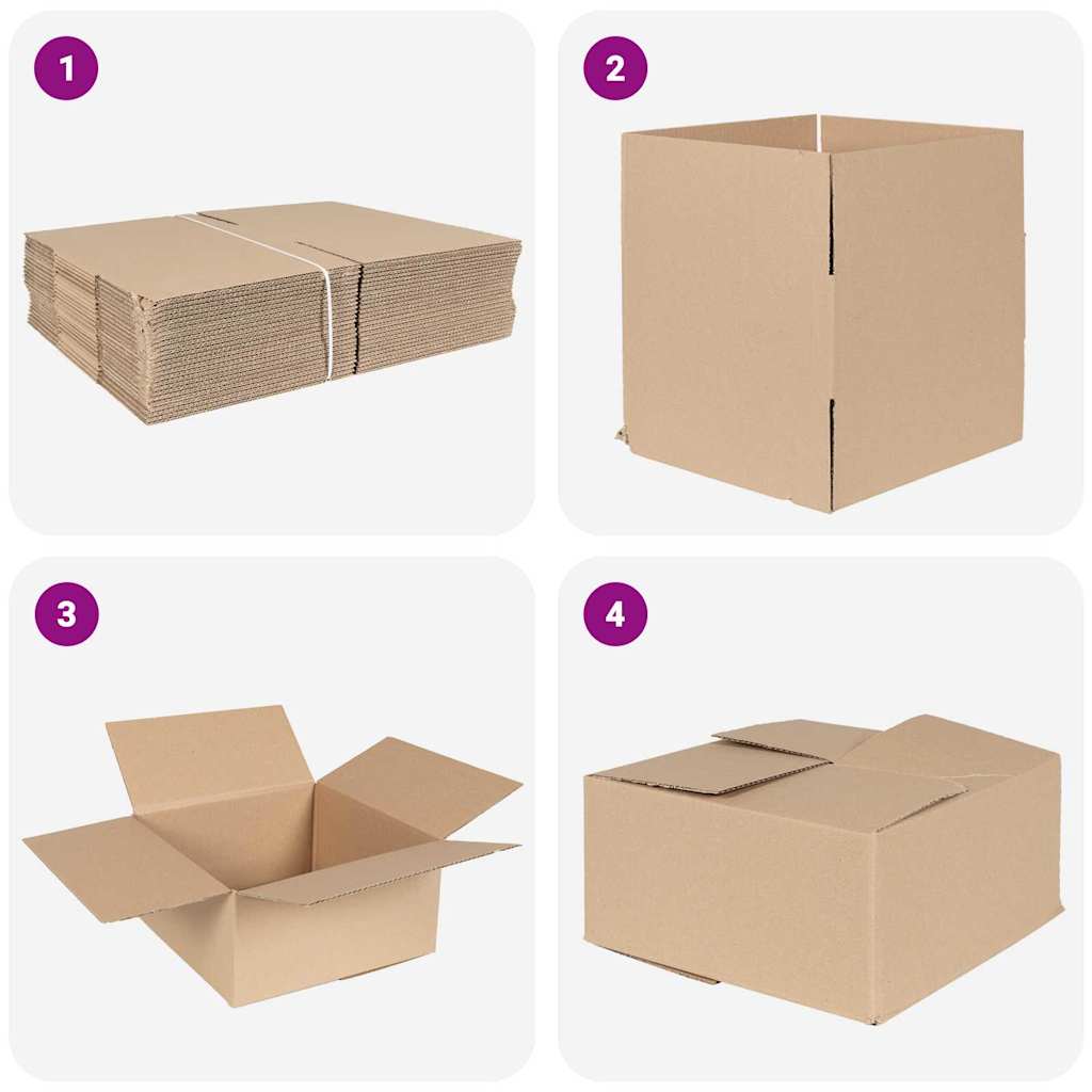Hajtható doboz tárolóval 50 pcs Barna 30 x 30 x 15 cm Karton